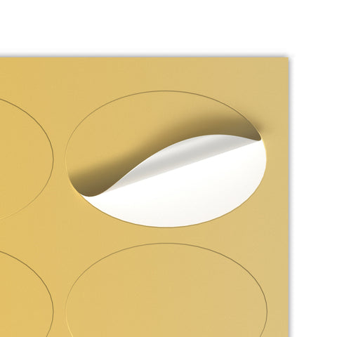 Oval Adhesive Labels Gold 63 x 42 mm (18 labels)