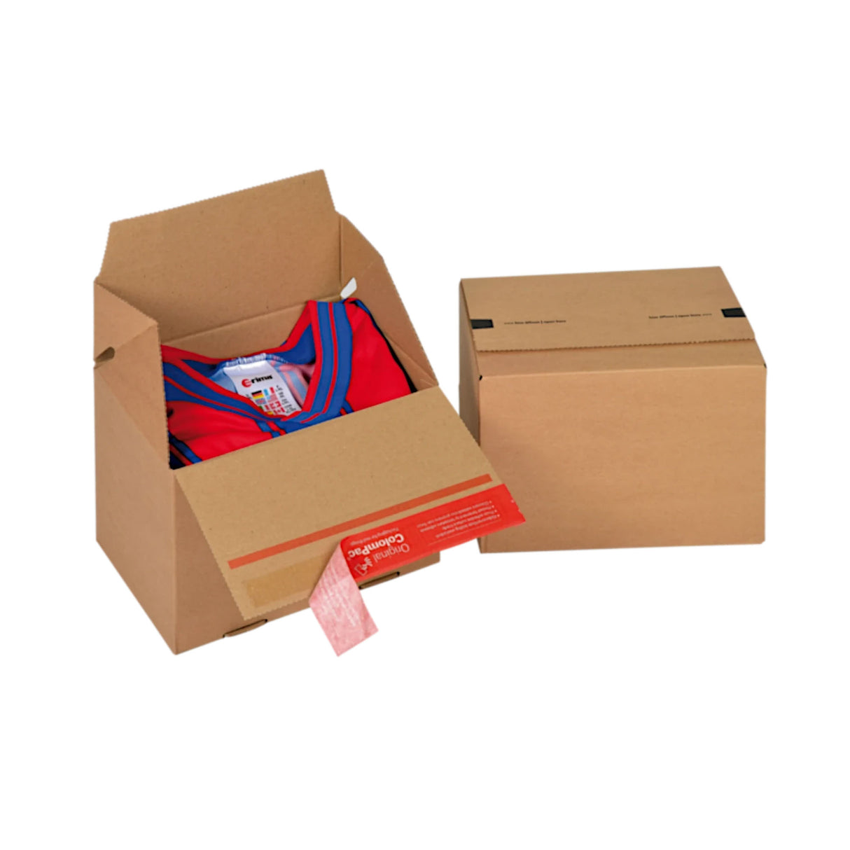 Kartong med självförslutande förslutning för frakt