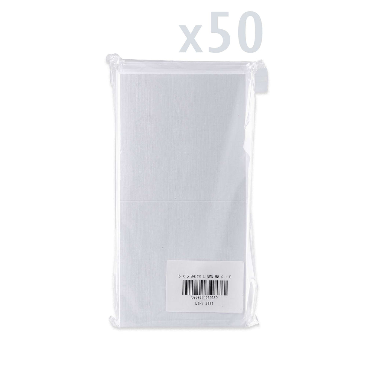 Kort och kuvert med linnestruktur – förpackning