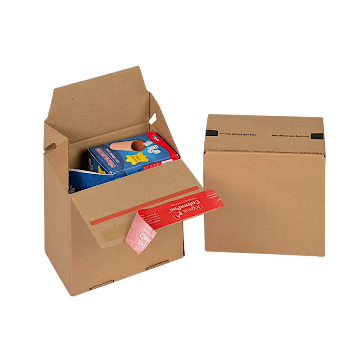 Kartong med självförslutande förslutning för frakt