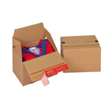 Kartong med självförslutande förslutning för frakt