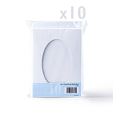 Vita tredelade kort med ovalt fönster – förpackning