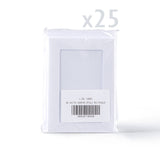 Vita kort med hamrad struktur och rektangulärt fönster – förpackning