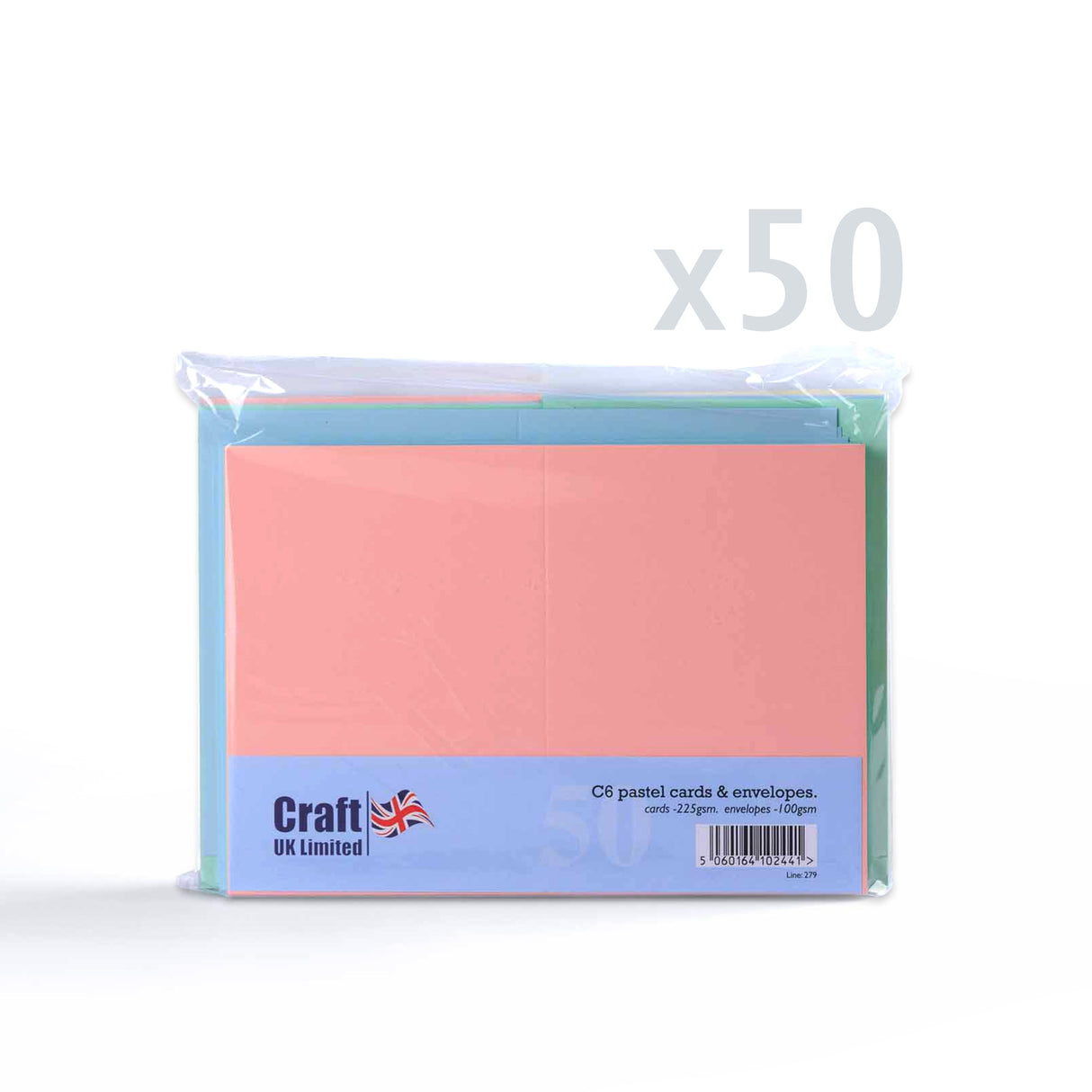 Blandade pastellkort 225 g/m² och kuvert 100 g/m²