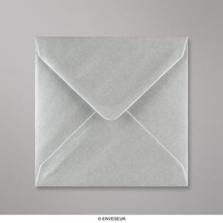 130x130 mm Metalliskt kuvert i silver