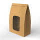 Paper Kraft Food Bags Manila 300 x 200 x 100 mm Window