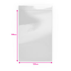 Grip Seal Bags Clear 190 x 125 mm