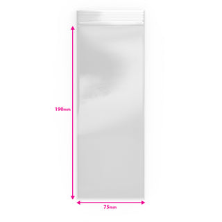 Grip Seal Bags Clear 190 x 75 mm