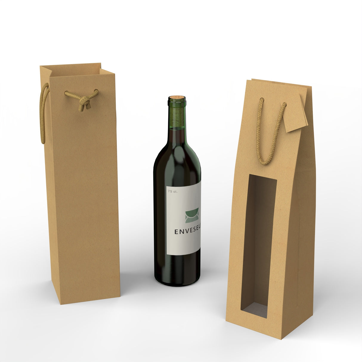 Påsar i kraftigt papper för vinflaskor (75 cl.)